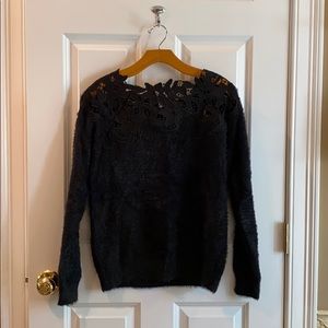 Lacey furry black sweater